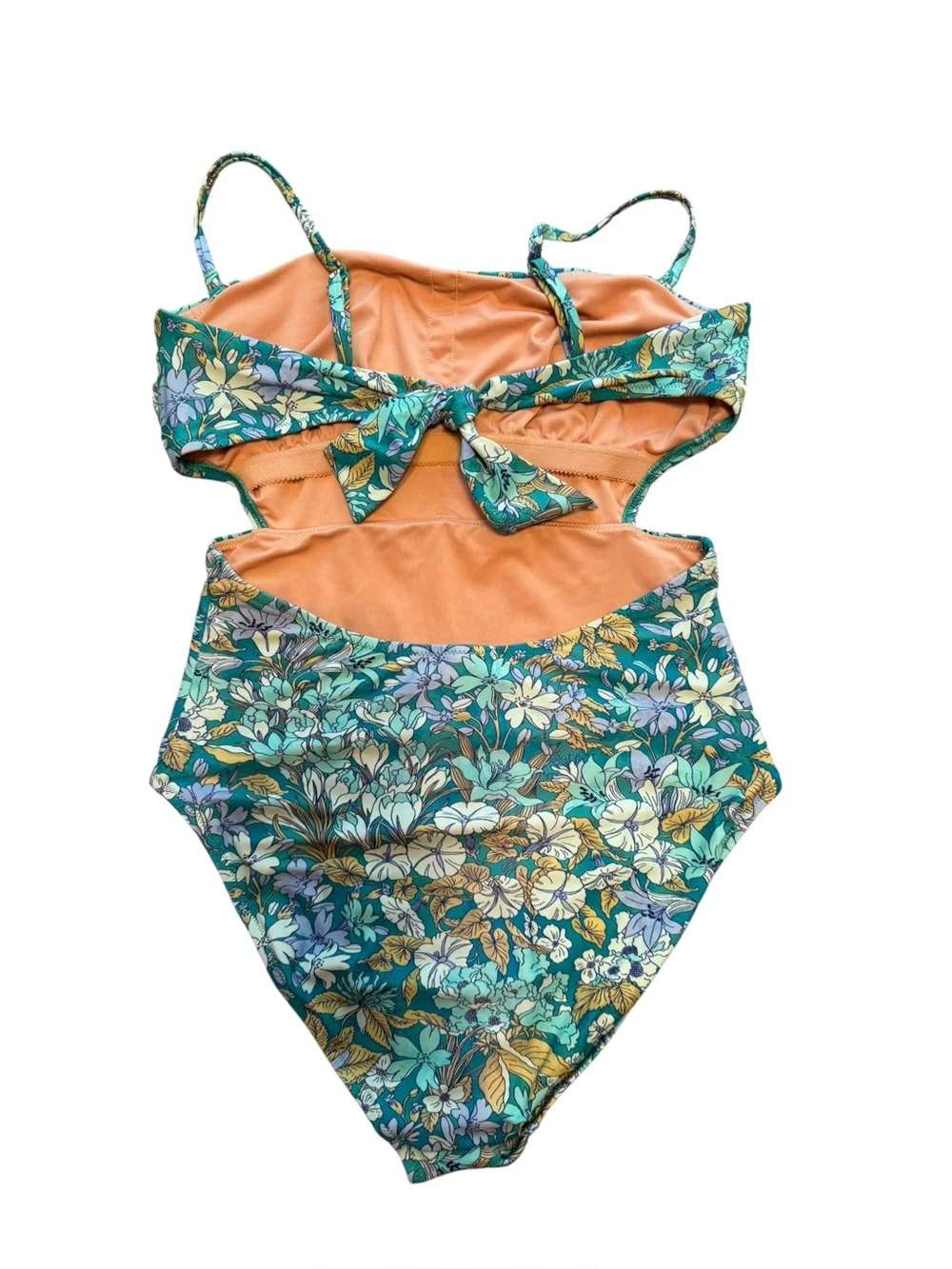 J. Crew Cutout One-Piece Swimsuit in Aqua Blooms